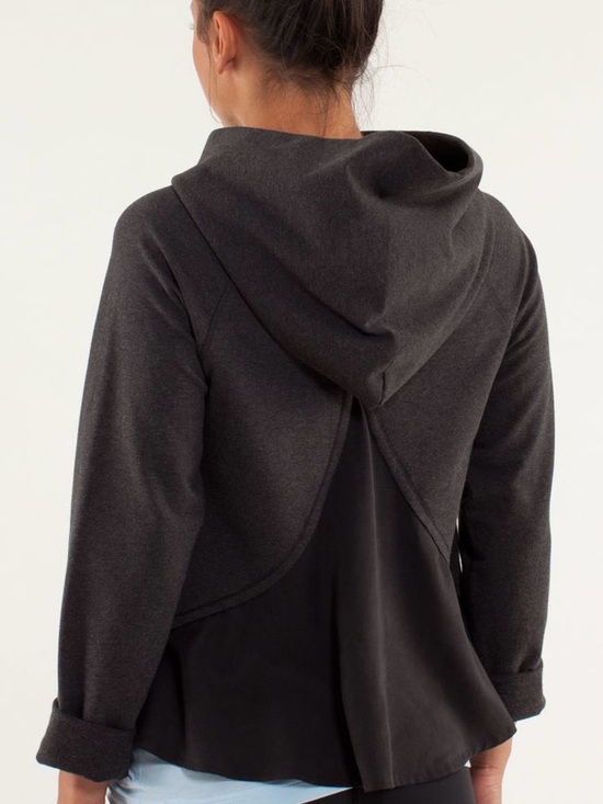 lululemon athletica Tops - Lululemon Pull Me Over Hoodie Size 10 Heathered Black